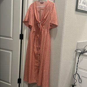 Coral Polka Dot Dress